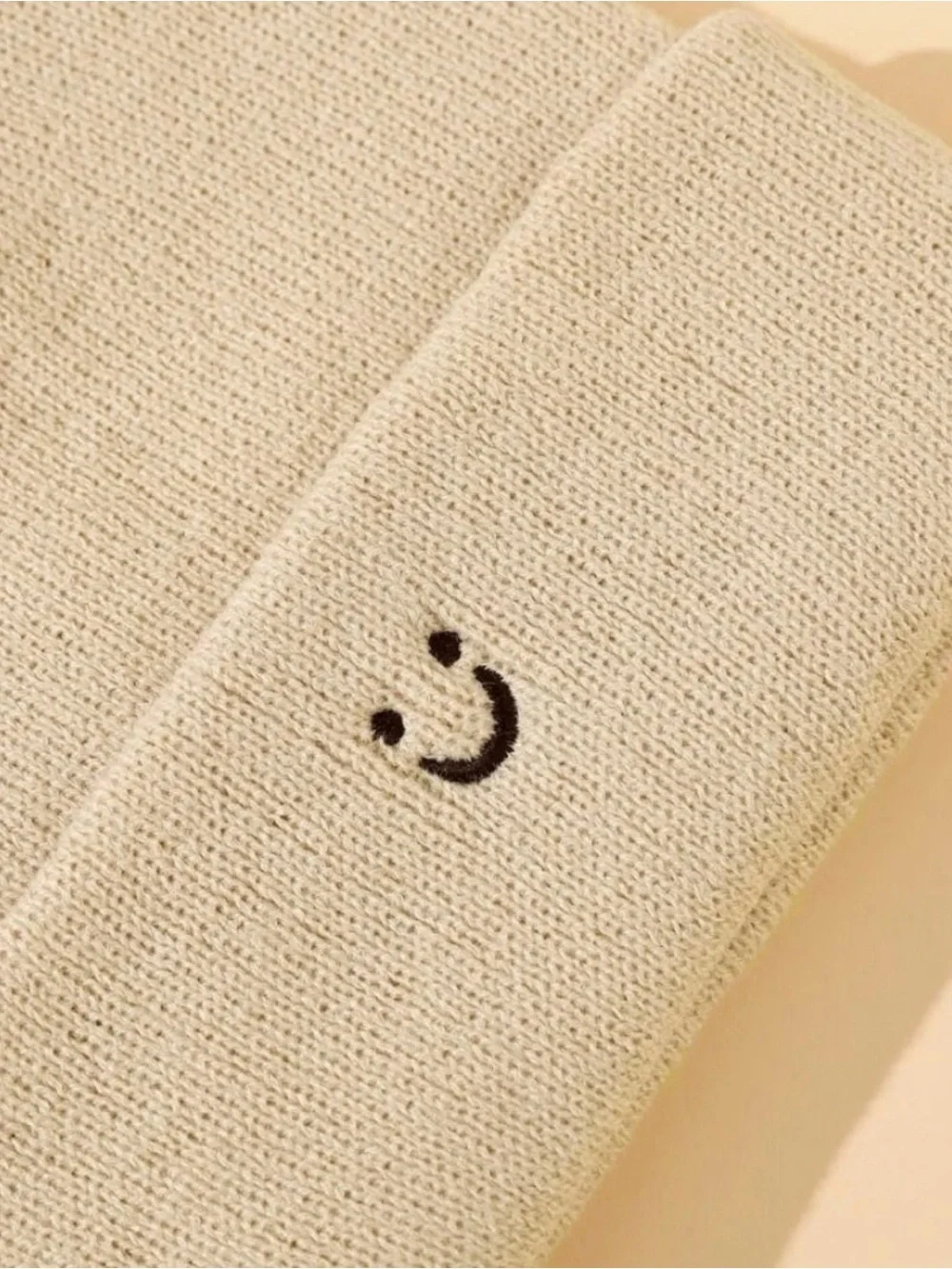 SHEIN Expression Smile Embroidered Beanie - Picture 2 of 3